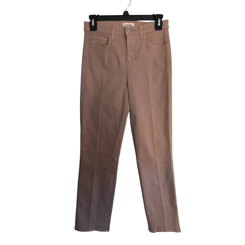L'agence Jeans Women's Size 25 Brown Alexia Straight Cut Cotton Blend